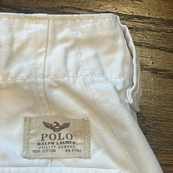 Polo Ralph Lauren Classic Cargo Shorts Khakis White/Relaxed Fit Size 31 - Picture 13 of 16